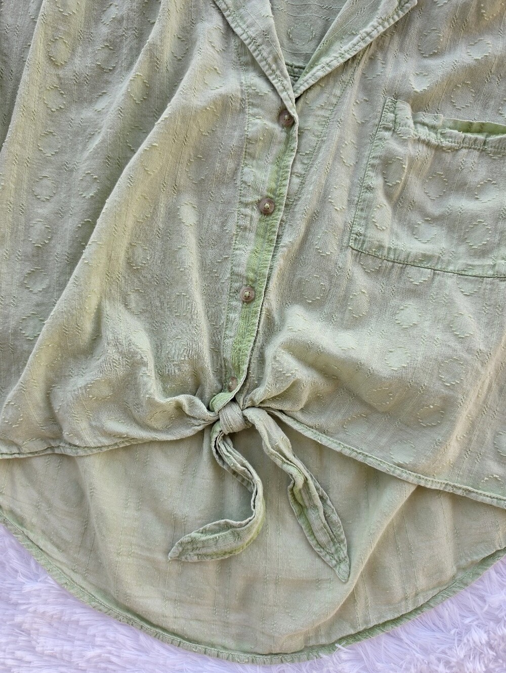 Anthropologie Pilcro The Cammie Surf Tie Hem Button Front Blouse‎ - Picture 6 of 10